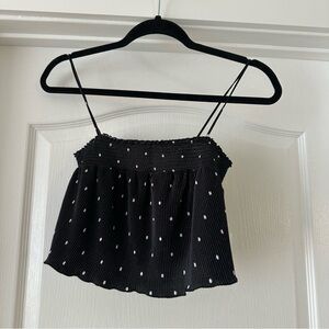 Urban Outfitters Black and White Polka Dot Crop Blouse